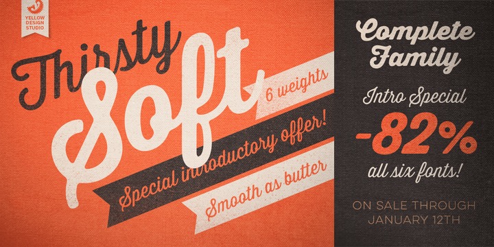 Thirsty Soft: a vintage rounded font for only $9